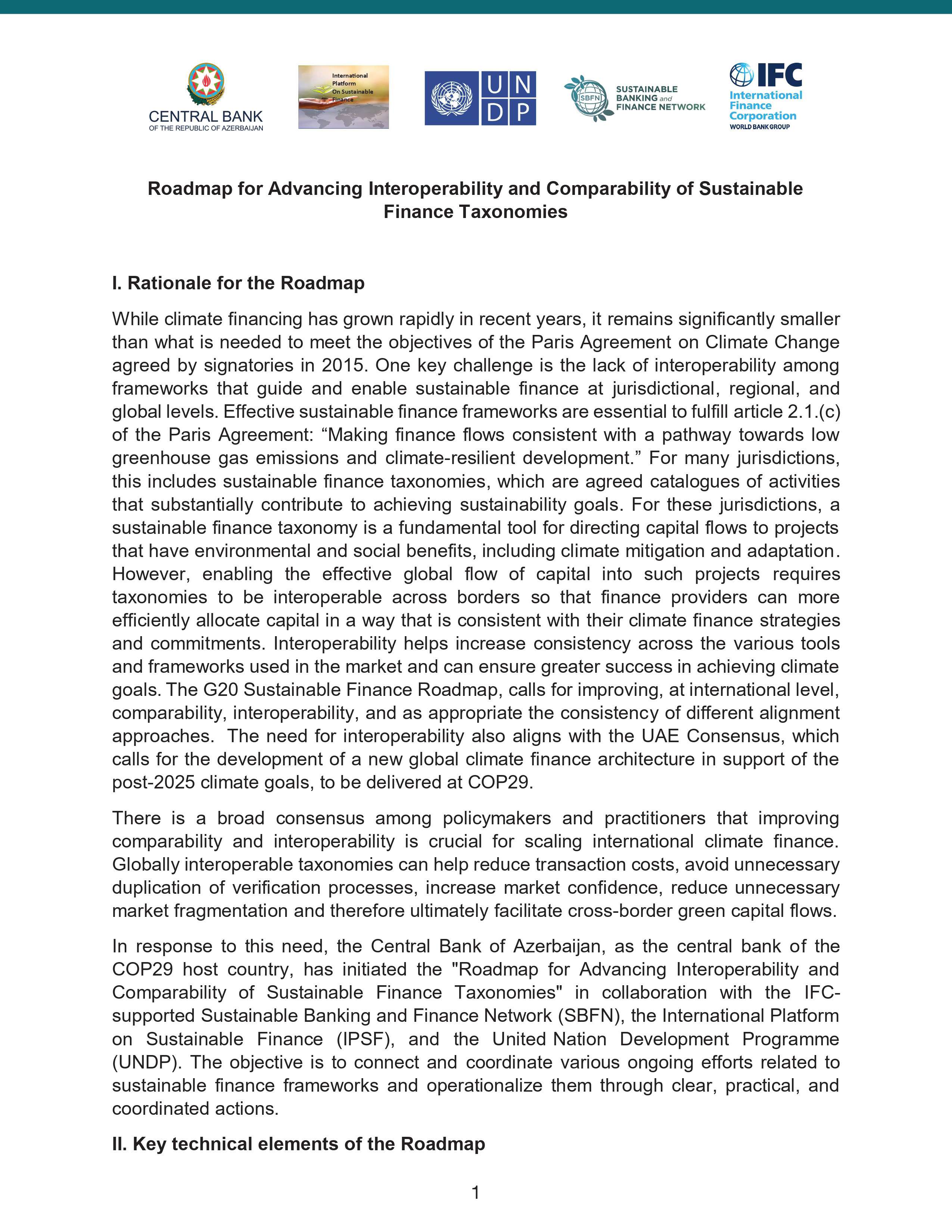Roteiro para o avanço da interoperabilidade e comparabilidade de taxonomias financeiras sustentáveis