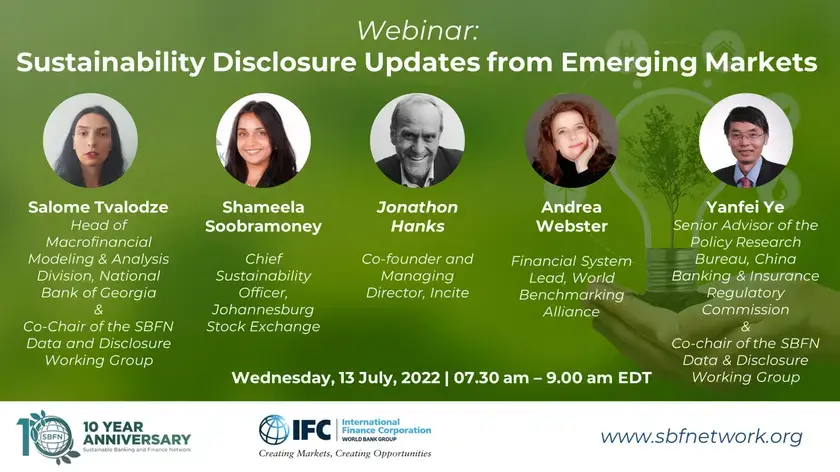 SBFN-IFC Webinar: Sustainability Disclosure Updates from Emerging Markets
