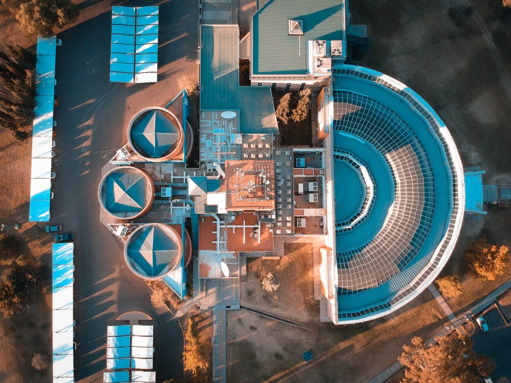 Aerial view of commercial development in Argentina