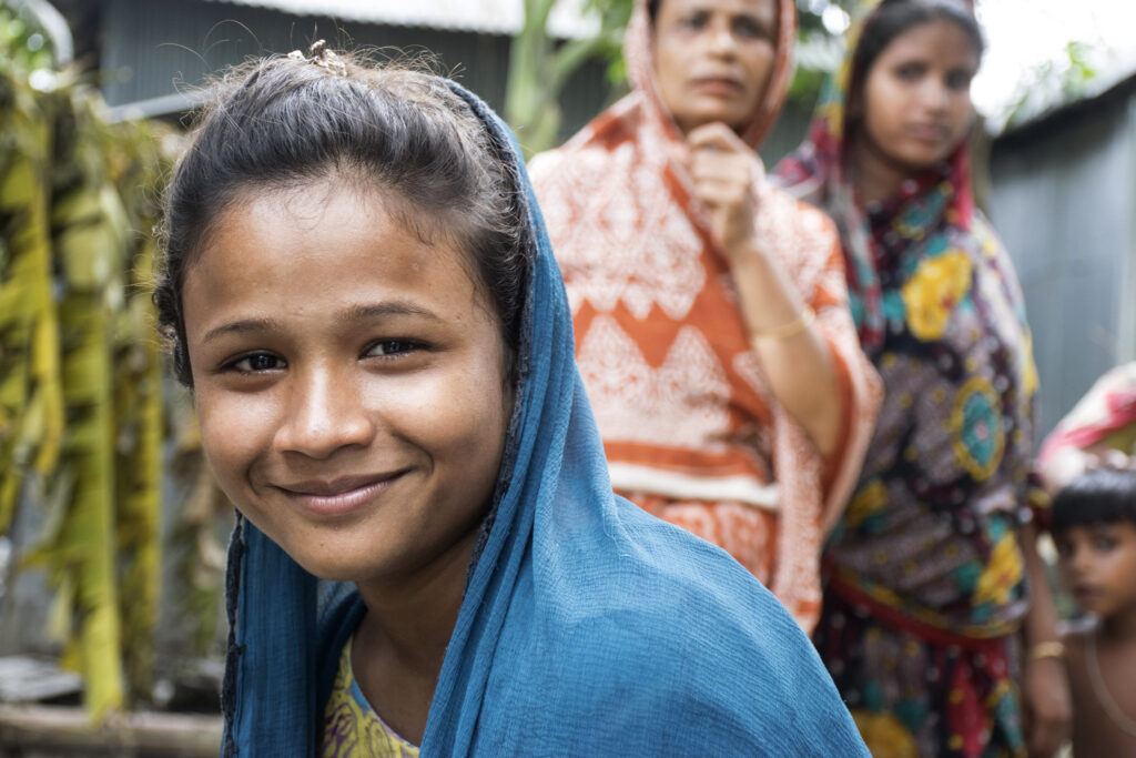 Young woman in a market in Bangladesh